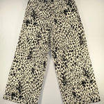 Lafayette New York 148 Women's Sz 8 Coleman Cheetah Wide Leg Cropped Twill Pants Black Photo 0