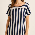 Anthropologie Naif Striped Top Women’s M Blue White Nautical Coastal Boho Beach Size M Photo 0
