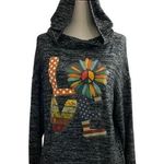 Gap  Hoodie Sweater Women's Size XS Gray Black Pullover Long Sleeve Photo 0