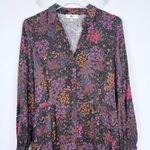 MKT Studio Ronnie Leafy Print Button Front Midi Shirt Dress FR Size 38 US Size 6 Black Photo 1