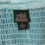 Wild Fable Mini Dress Size Medium Satin Aqua Spaghetti Strap Photo 4