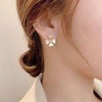Elegant Flower Love Heart Dangle Drop Earrings for Women Gold Photo 5