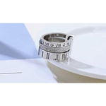 Boutique NEW Large Women's Stacking White Gold Plated Simulated Diamond Ring, Size 5 Photo 4