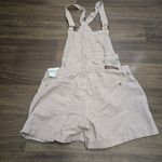 WallFlower Womens Overalls Shortalls Pink Linen‎ Rayon Blend Size Small Tan Photo 2