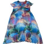 Soft Surroundings  Dress Womens Large Blue Anya Ombré Palms Maxi Coastal Tropical Photo 1