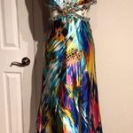 Tony Bowls París Colorful Vintage y2k Draped Gown Beaded CutOff Rhinestone High Low Embellished Coquette Coastal Tropical Designer Luxury Jewel Formal Evening Prom Photo 0