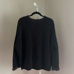 Free People Black Take Over Me Cozy Black Oversized V-Neck Sweater Size Small Photo 2