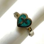 Turquoise Silver tone heart cross ring Blue Photo 5