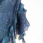 Free People NWT  Womens Tube Top Navy Blue Sequin Asymmetrical Hem Size Medium Photo 5