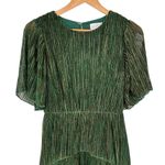 Sugar Lips Shimmering Green Short Sleeve Midi Dress size Small Tiered Skirt Photo 1