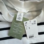 H&M Women's Striped Pullover Sweatshirt Oversized Fit M Med Medium Ivory Black Photo 6