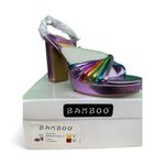 Bamboo NWT  STRAPPY MULTI PLATFORM LAVENDER MULTI 9 Photo 2
