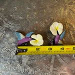 Hummingbird Wooden Earrings Purple Photo 2