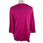 Covington  Size XL Sweater Bias Sequin Pullover Fuschia Pink 3/4 Sleeve Photo 4