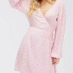 Billabong Dress Womens Small Pink Lady Daisy Wrap Mini Spring Romance Photo 0