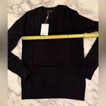 Quince NWT  Black Lightweight Cotton Cashmere V-Neck Sweater Size XS Photo 6