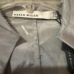 Karen Millen  NWT Gray Sleeveless Ruffle Mock Neck Top size 8 Photo 2