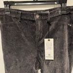 Anthropologie Marrakech  Dark Gray Velvet Skinny Pants with Zipper Leg Size 27 Photo 2