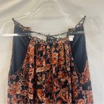 Womens Dress Size Small Navy Orange Long Neck Tie Sheer Bottom Upper Lining Work Blue Photo 1