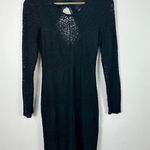 Bardot  Black‎ Lace Dress S Open Back Long Sleeve Bodycon Gothic Cocktail Party Photo 0
