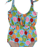 Kortni Jeane  Fruit Print One Piece Swimsuit S Tie Straps Retro Colorful Pool Photo 0