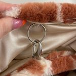 Y2K 90's Handmade Orange Creme Giraffe Print Plush Shoulder Bag Purse Photo 8