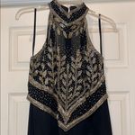 Scala Vintage Black and Gold Beaded Long Formal Dress Size XL Photo 1