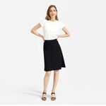 Everlane Swing Button Skirt Size 10 Black NEW Modern Minimalist Career Work Photo 1