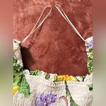 ZARA  Floral Off-Shoulder Crop Top - Cream and Green Photo 8