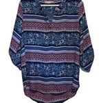 Pink republic  Women's Hi-Low 3/4 Sleeves V-Neck Blouse Blue Pink White Size S‎ Photo 0