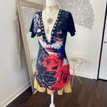 Early 2000's Y2K Horror Print Grunge Long Graphic Short Sleeve Lace Up Top M Black Size M Photo 2