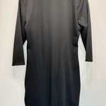 Miss Look Black Knit Floral Embroidered 3/4 Sleeve Slit Hem Dress Medium-Large Photo 7