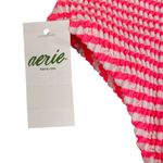 Aerie  Crinkle Stripe High Cut Cheeky Bikini Bottom Neon M New Photo 11