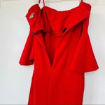 Chelsea 28 off the shoulder flutter sleeve red cocktail dress flawed sz 2P NWOT Photo 6