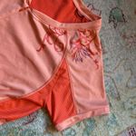 The North Face Women's Cycling Jersey Size Large Short Sleeve Orange Flowers UPF 30 Photo 2