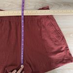 H&M Small NEW Crinkle Gauze Shorts Burnt Orange Rusty Red Fall Lounge Comfy boho Photo 4