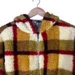Cider  Plaid Fuzzy Fleece Zip Up Hoodie Jacket Women's Size L Photo 1