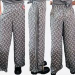 Max Studio  Wide Leg Neutral Geometric Black White Print Pull-Up Pants Size L Photo 1