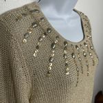 Ruby Rd NWT . Womens Sweater Size Petite PXL Gold Knit Beaded Sequin Pullover Photo 4