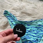 Lulus LULU’S Surf’s Up Mint Zebra Print Tie Back Bikini Photo 3