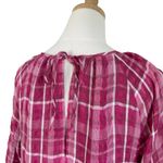 Madewell Plaid Shirred Babydoll Mini Dress 3/4 Sleeve Azalea Plaid Sz M Photo 9