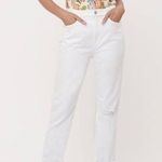 Loft  NWT High Waist White Distressed Slim Pocket Boyfriend Jeans Size 26/2 Photo 0