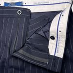 Ralph Lauren Polo  Wool Pinstripe Dress Pants Navy Size 10 Photo 3