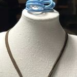 Vintage Necklace Western Crystals Art Deco Blue Pendant Glass Bead 23 Inches Photo 13