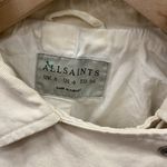 ALLSAINTS Dessa Balfern Ivory Denim Biker Moto Jacket Womens Size 4 Photo 5