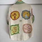 Alemais Porcelain Printed Silk Oversized Shirt AU 6 US 2 Photo 5