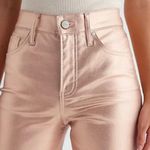 EXPRESS  Ladies Rose Gold High Waisted Metallic Coated Modern Straight Jeans NWT Photo 3