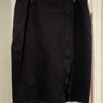 Worthington  Size XLT Black Pull On Stretch Elastic Waist Front Slit Pencil Skirt Photo 0