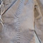 ATELIER Cowgirl sz M tan Leather Suede Rider Jacket middle fringe lace u… Size M Photo 4
