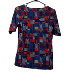 LuLaRoe ‎ Women Size Small Plaid Shirt  Dog Print Holiday Preppy Winter Christmas Photo 1